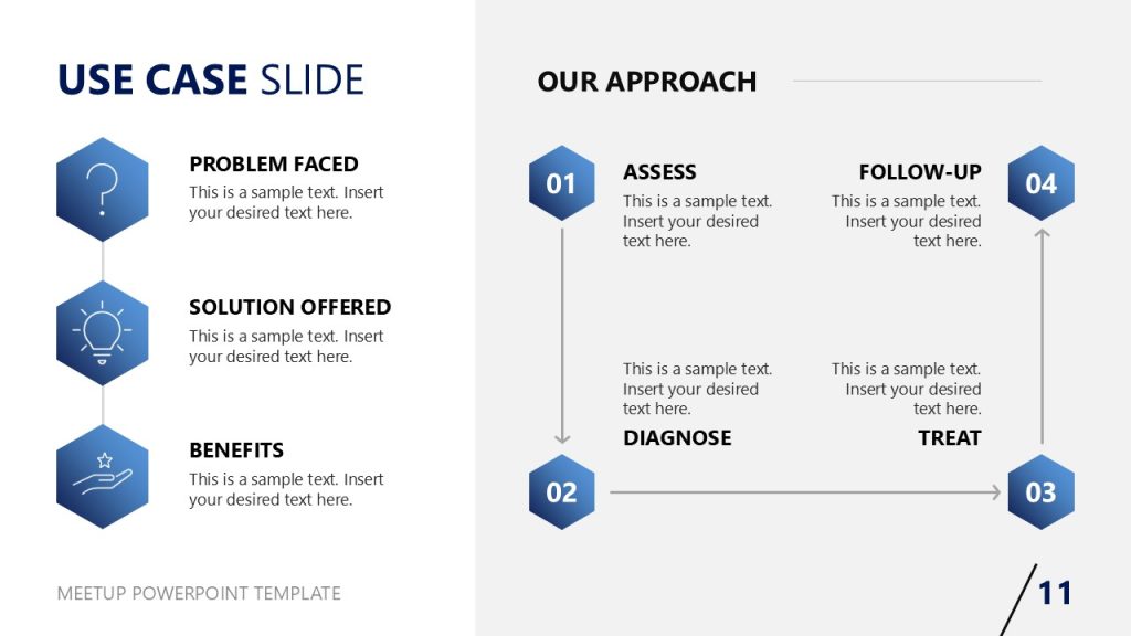 Use Case Slide Visual Use Case Presentation - Meetup PPT Layout - SlideModel