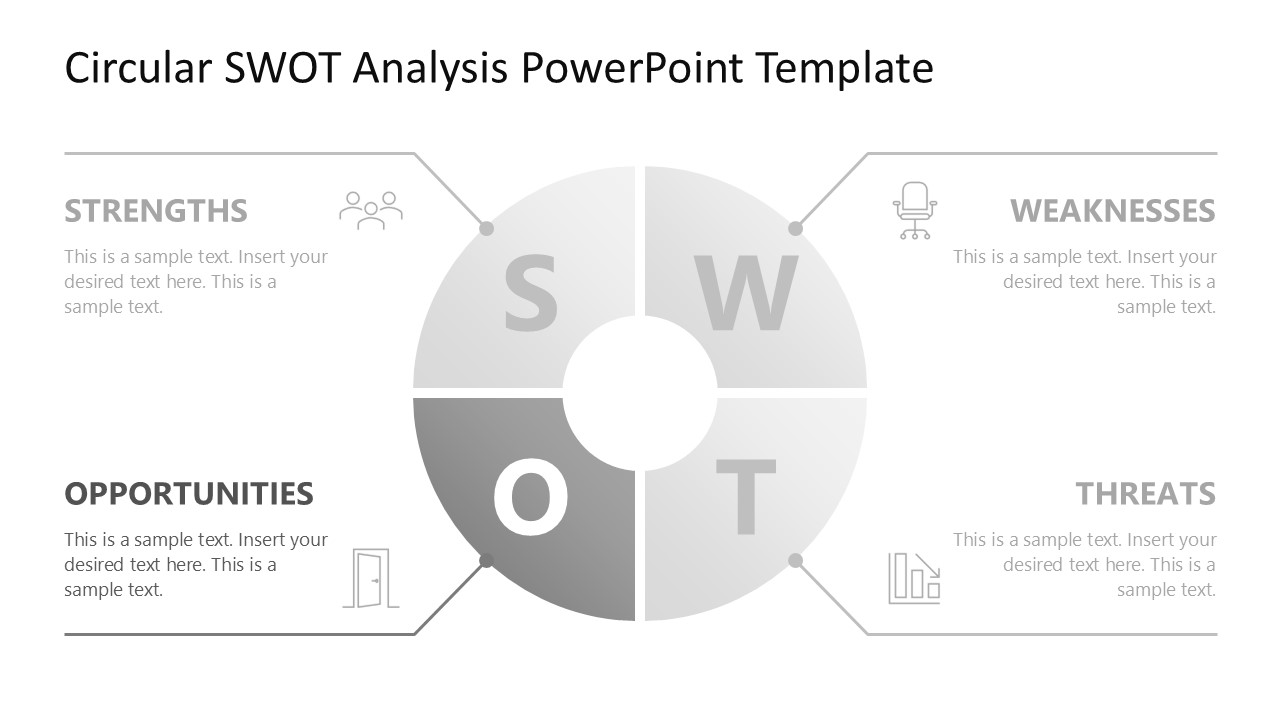 Circular SWOT Analysis PowerPoint Template