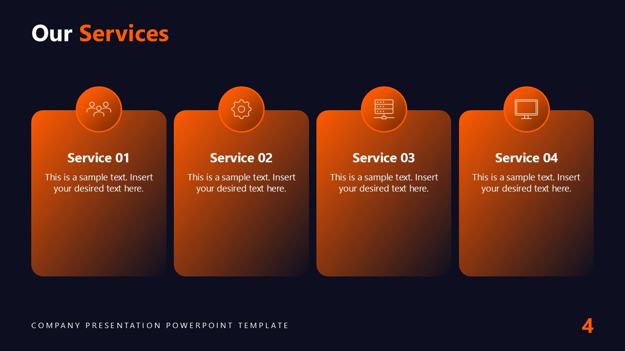 Dark Company Presentation PowerPoint Template