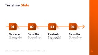 Horizontal Timeline Diagram Slide - Light Company Businesss PPT Template 