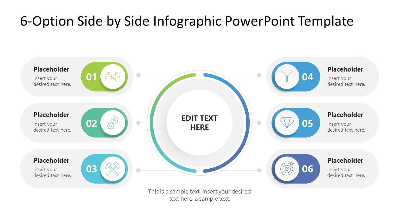 Cover Slide - 6-Option Side by Side Infographic Template 