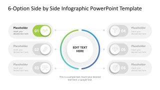 6-Option Side by Side Infographic Template with Color Highlight  