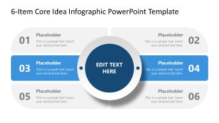 Modern Design PPT Layout for 6-Item Core Idea Infographic Presentation