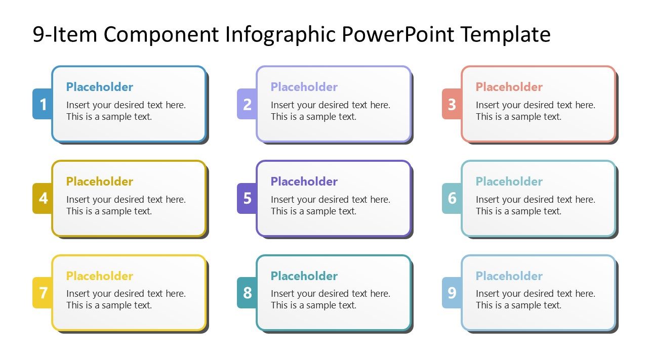 9-Item Component Infographic PowerPoint Template