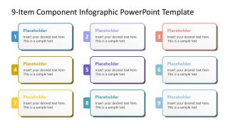 Editable 9-Item Component Infographic PowerPoint Slide 