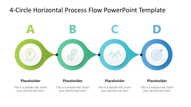 4-Circle Horizontal Process Flow Infographic PowerPoint Template