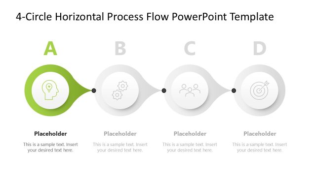 4-Circle Horizontal Process Diagram Template for PPT