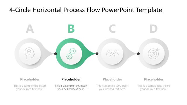 Infographic 4-Circle Horizontal Process Flow Diagram