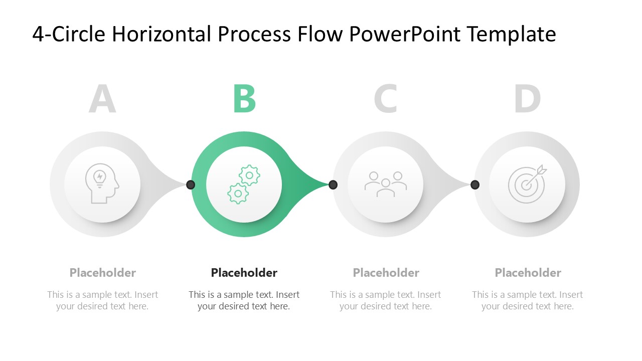 4-Circle Horizontal Process Flow Infographic PowerPoint Template