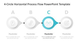 Editable 4-Circle Horizontal Process Flow Diagram for PPT