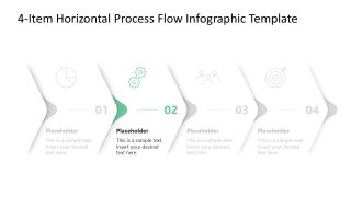 4-Item Horizontal Process Flow Template for PowerPoint 