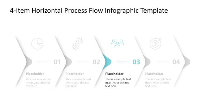 4-Item Horizontal Process Flow Slide with Focus Effect
