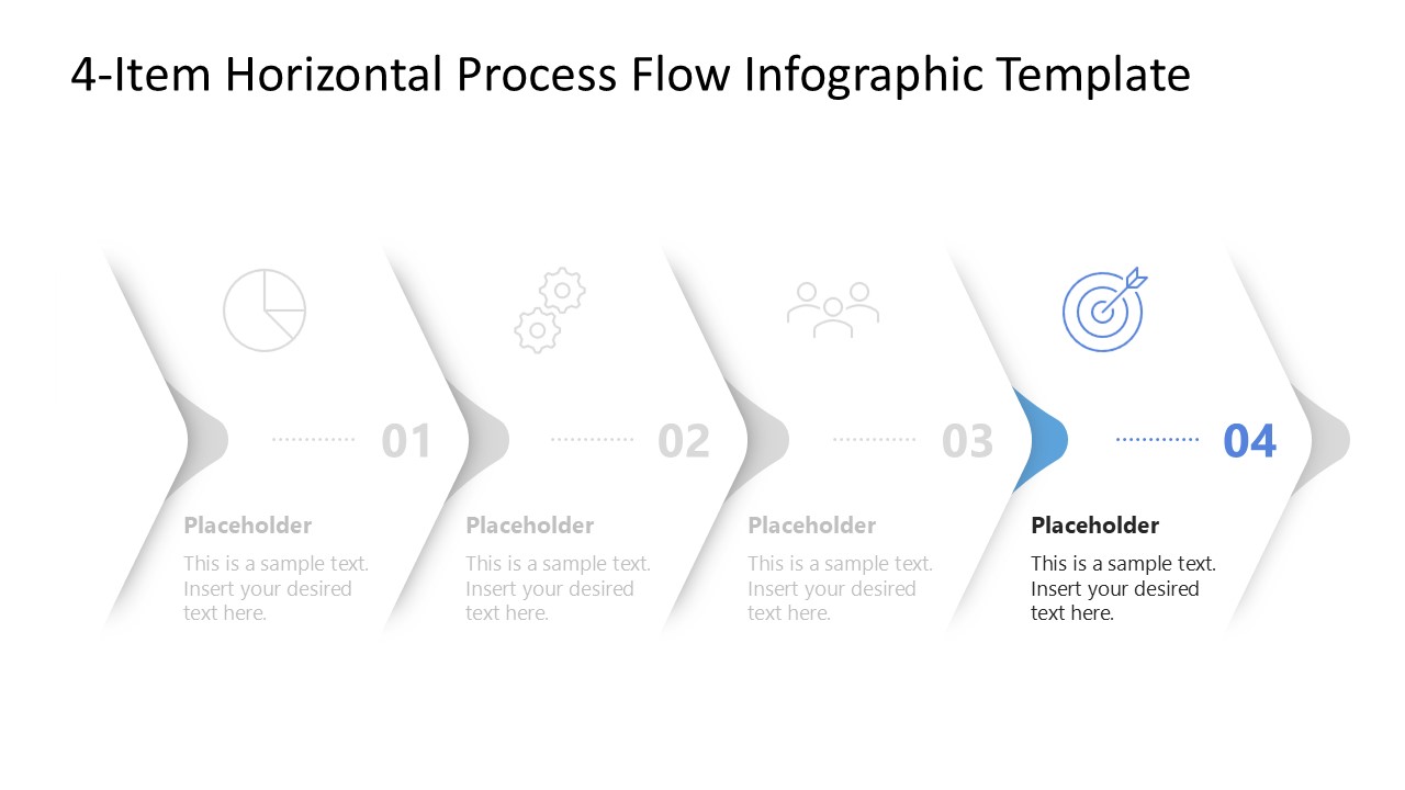 4-Item Horizontal Process Flow PowerPoint Template