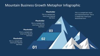 Mountain Business Growth Metaphor Slide with Dark Background 