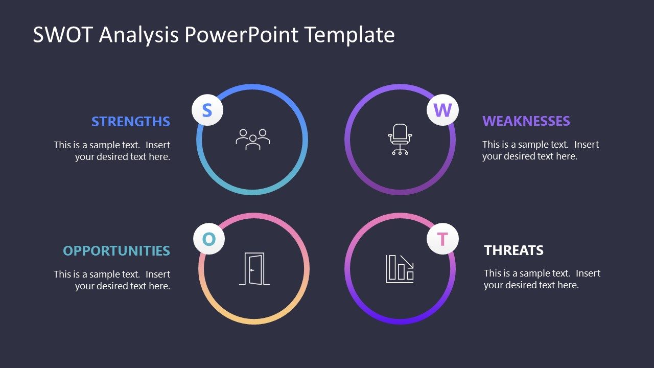 Thin SWOT Analysis PowerPoint Template