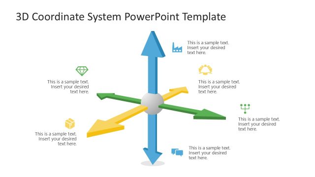 3D Coordinate System Infographic Template Slide