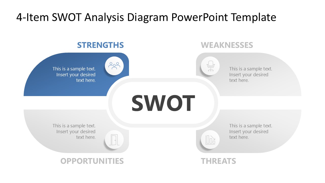 4-Item SWOT Analysis PowerPoint Template
