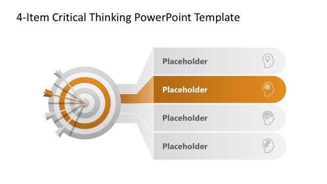 4-Item Critical Thinking Template PPT Slide