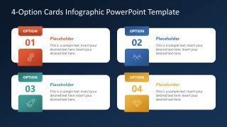 Customizable 4-Option Cards Infographic PPT Template