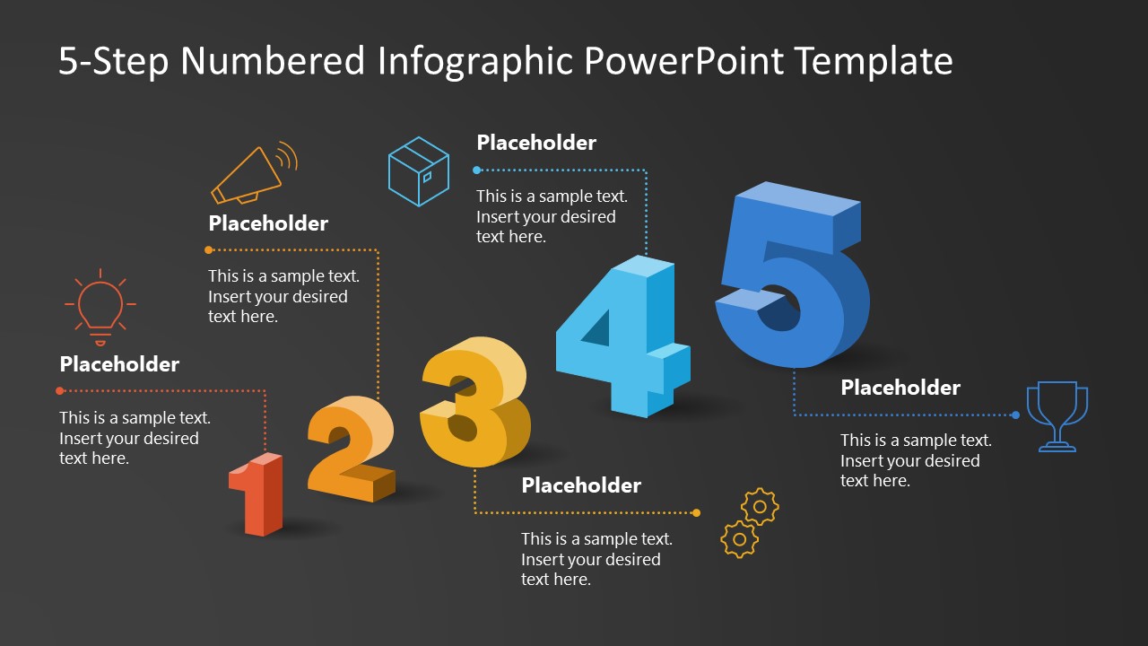 5-Step Numbered Infographic Presentation Template