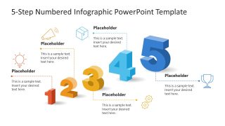 5-Step Numbered Slide Template with Icons 