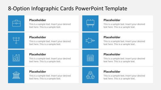 8-Option Infographic Cards Template Slide 