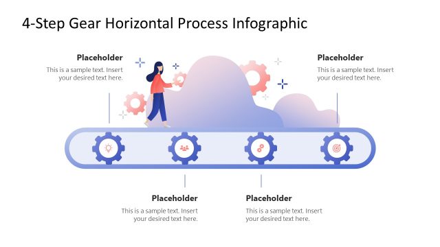 4-Step Gear Infographic PowerPoint Template