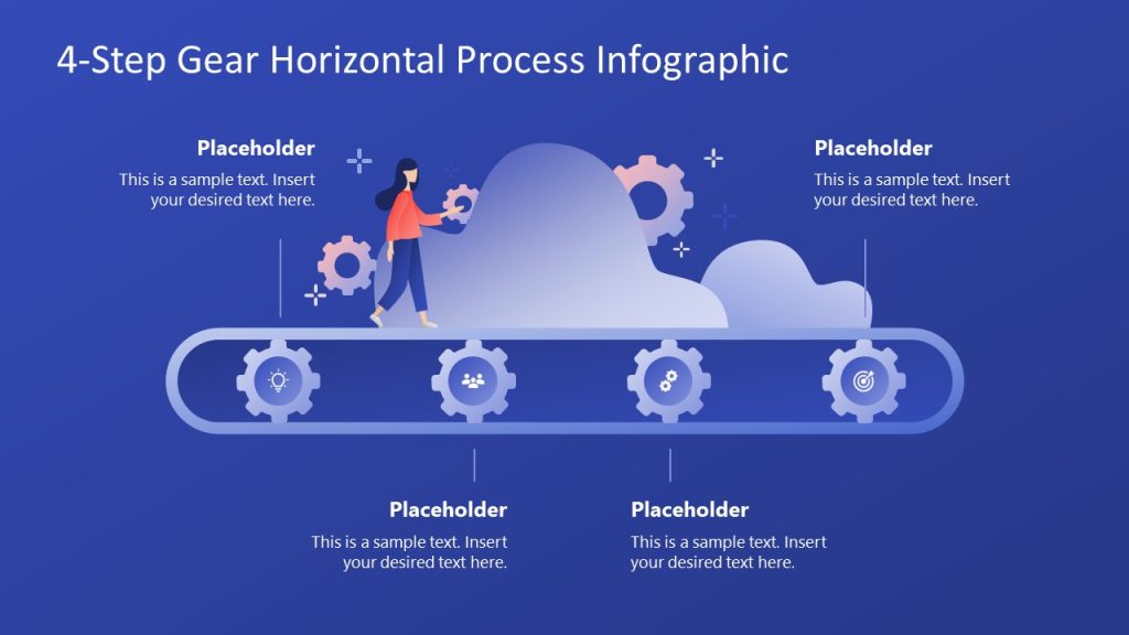 4-Step Gear Infographic PPT Template Slide - SlideModel
