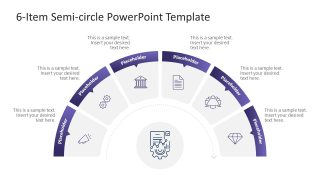 Editable 6-Item Semi-circle Diagram PPT Template