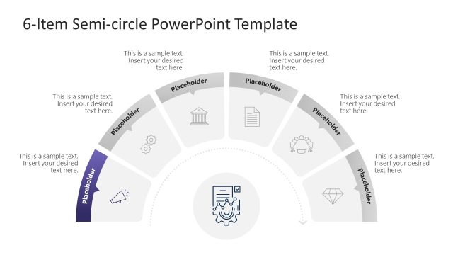 6-Item Semi-circle Diagram Template Design
