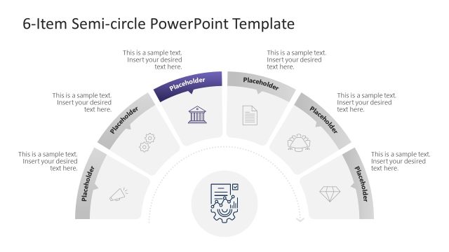 6-Item Semi-circle Diagram PPT Layout
