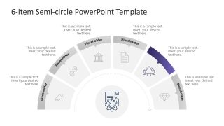 6-Item Semi-circle Diagram Infographic PPT Template 