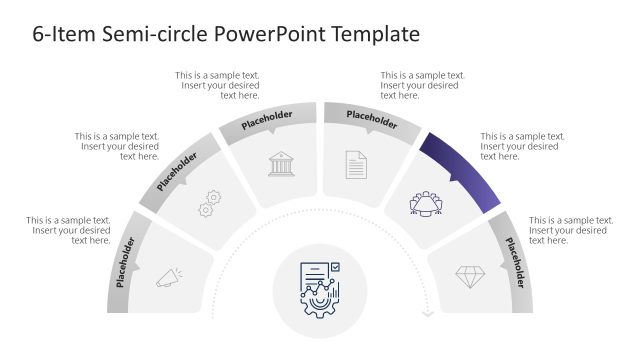 6-Item Semi-circle PPT Diagram Slide