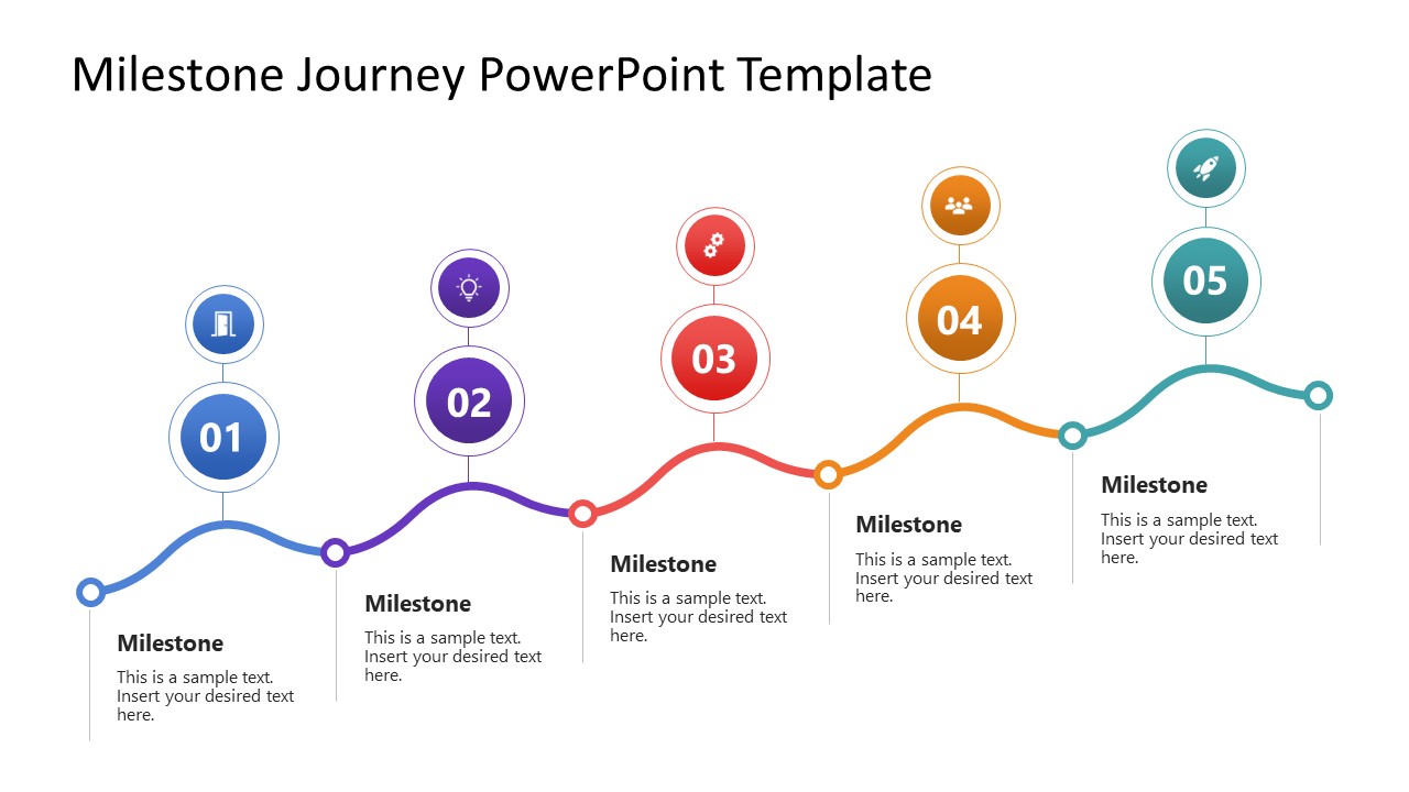 Five Step Diagram - Milestone Journey Presentation Template
