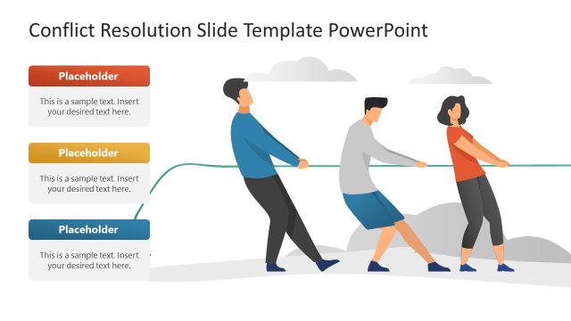 Conflict Resolution Metaphor PPT Layout with Text Segments