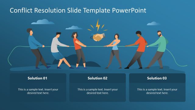 Blue Background Slide – Conflict Resolution Metaphor Template