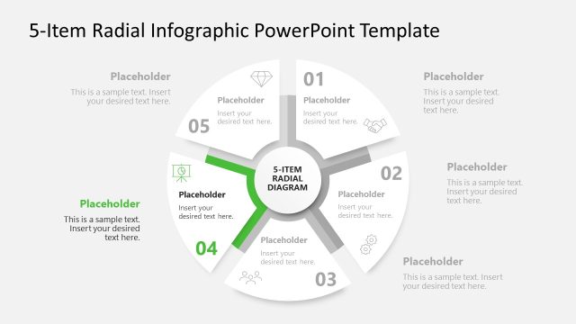 5-Item Radial Infographic Slide PPT Template