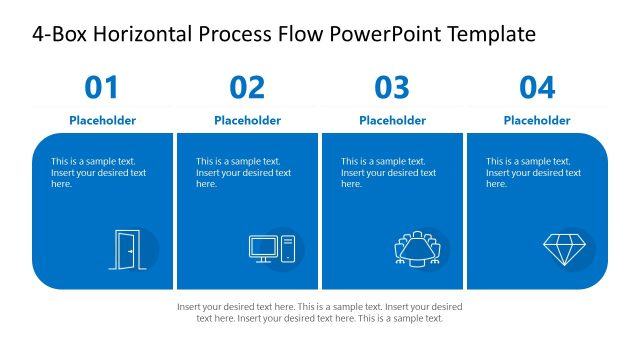 4-Box Horizontal Process Flow Presentation Template