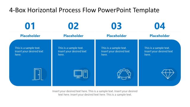 4-Box Horizontal Process Flow Presentation Template - SlideModel