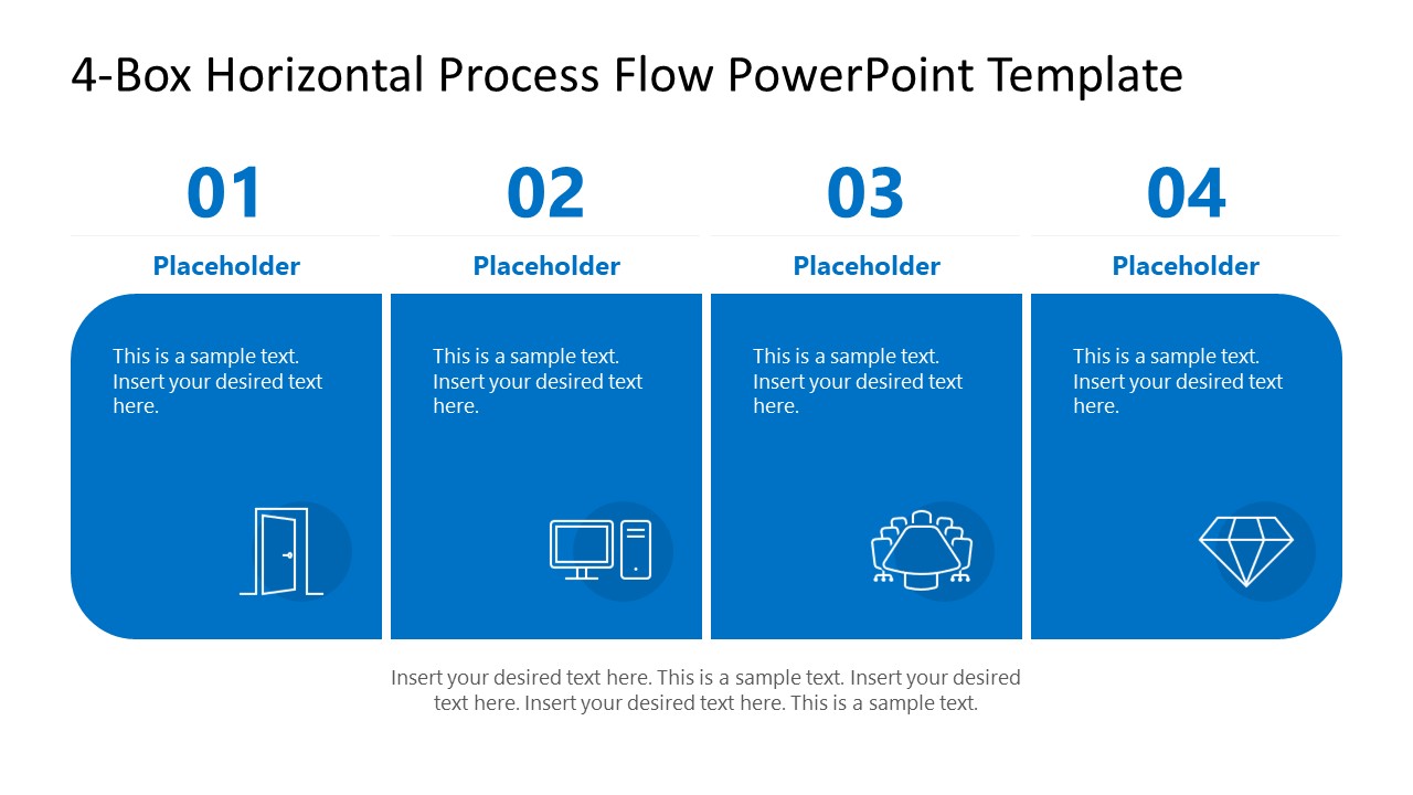 4-Box Horizontal Process Flow Diagram Template