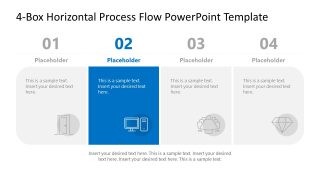 4-Box Horizontal Process Flow Template for Presentation 