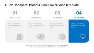 4-Box Horizontal Process Flow Diagram PPT Layout 