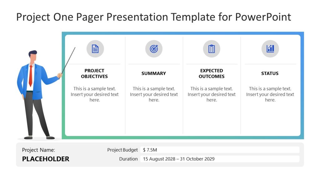 Infrastructure Project One Pager Editable Project One Pager PPT Template - SlideModel