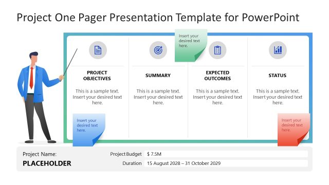 Customizable Project One Pager PPT Layout
