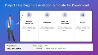 Project One Pager Template with Gradient Background 