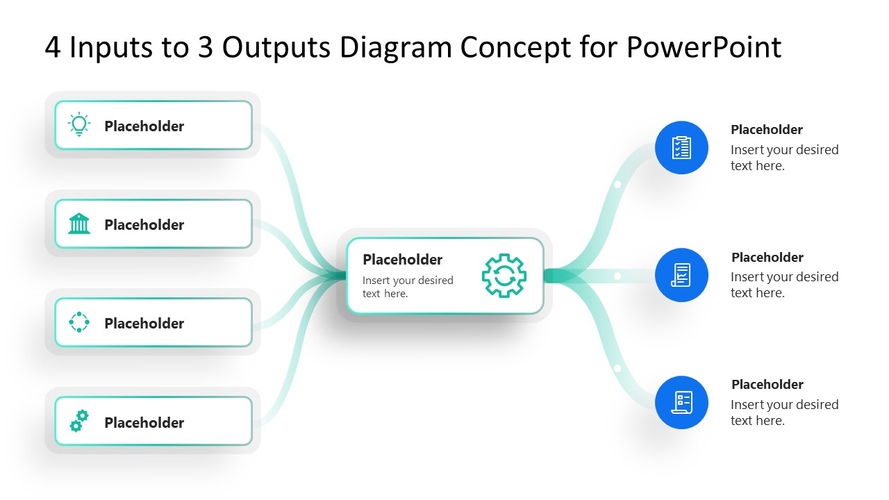 4-Input to 3-Output Diagram Concept Diagram Slide 
