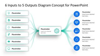 6-Input to 5-Output Concept Diagram Template Layout 