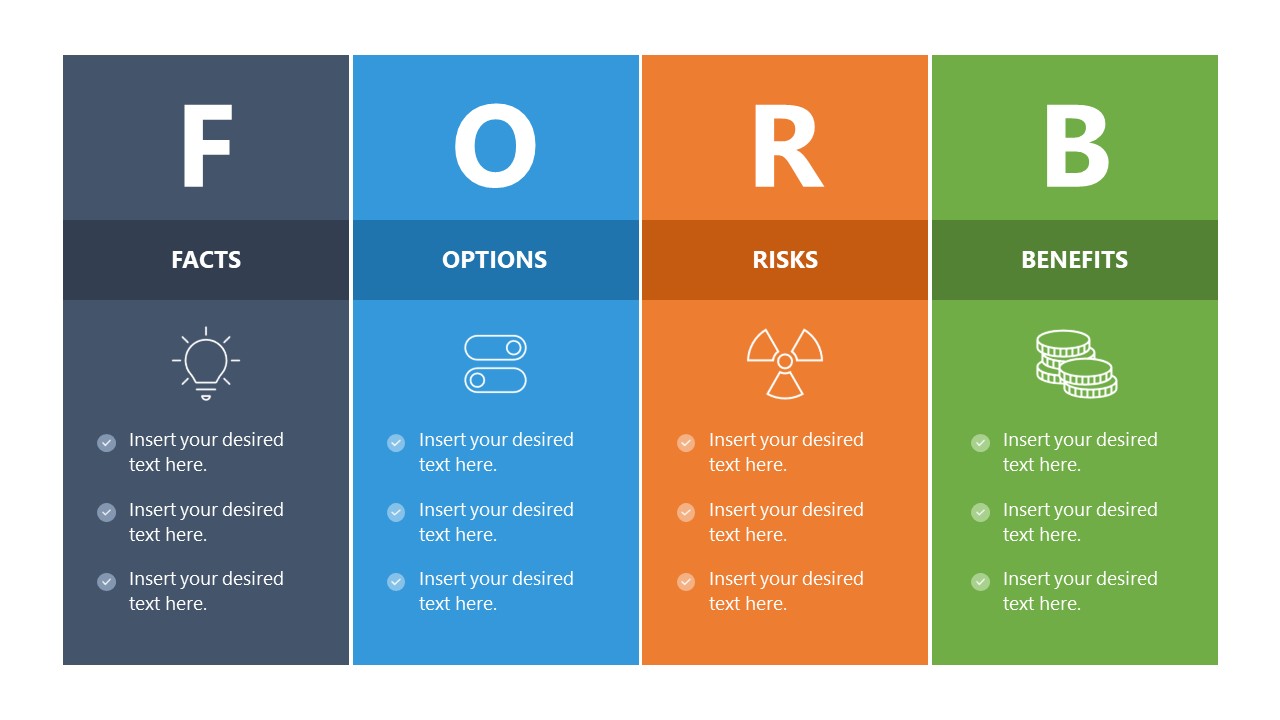 Facts Options Risks Benefits Model Presentation Template
