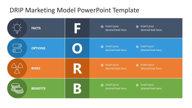 Editable Facts Options Risks Benefits Model PPT Template
