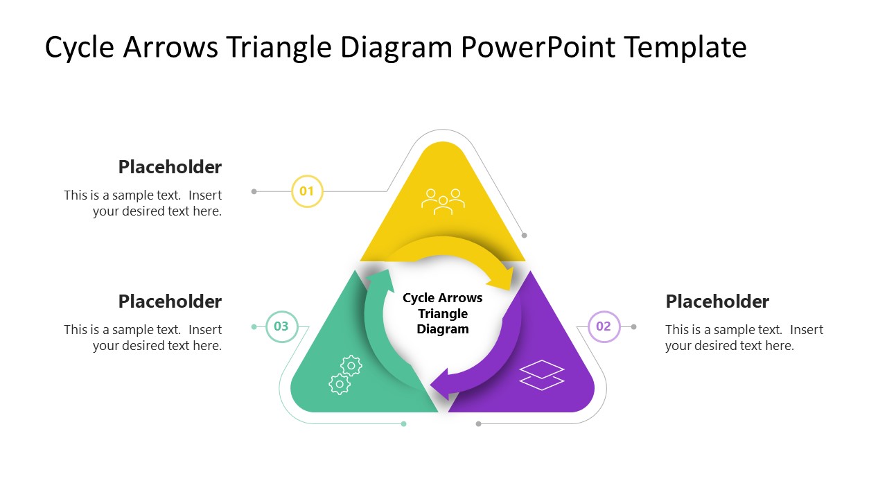 Cycle Arrows Triangle Diagram PowerPoint Template